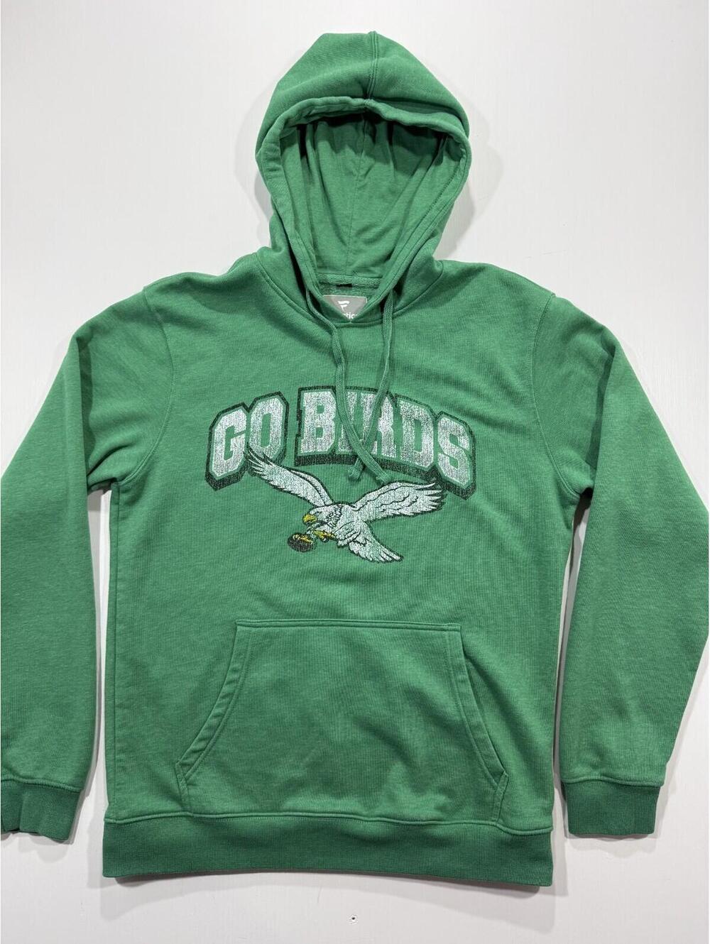 Philadelphia Eagles Go Birds Hoodie Mens M Green Fanatics Pullover - Picture 2 of 8